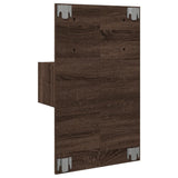 Wall-mounted Bedside Cabinet with LED Lights Brown Oak