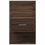 Wall-mounted Bedside Cabinets with LED Lights 2 pcs Brown Oak