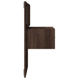 Wall-mounted Bedside Cabinets with LED Lights 2 pcs Brown Oak