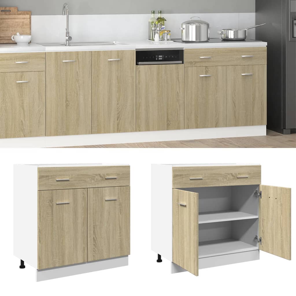 Drawer Bottom Cabinet Lyon Sonoma Oak 80x46x81.5 cm Engineered Wood