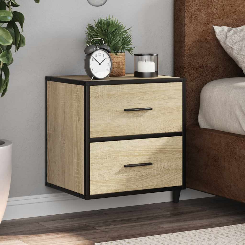 Wall-mounted Bedside Cabinets 2 pcs Sonoma Oak 40x31x39.5 cm