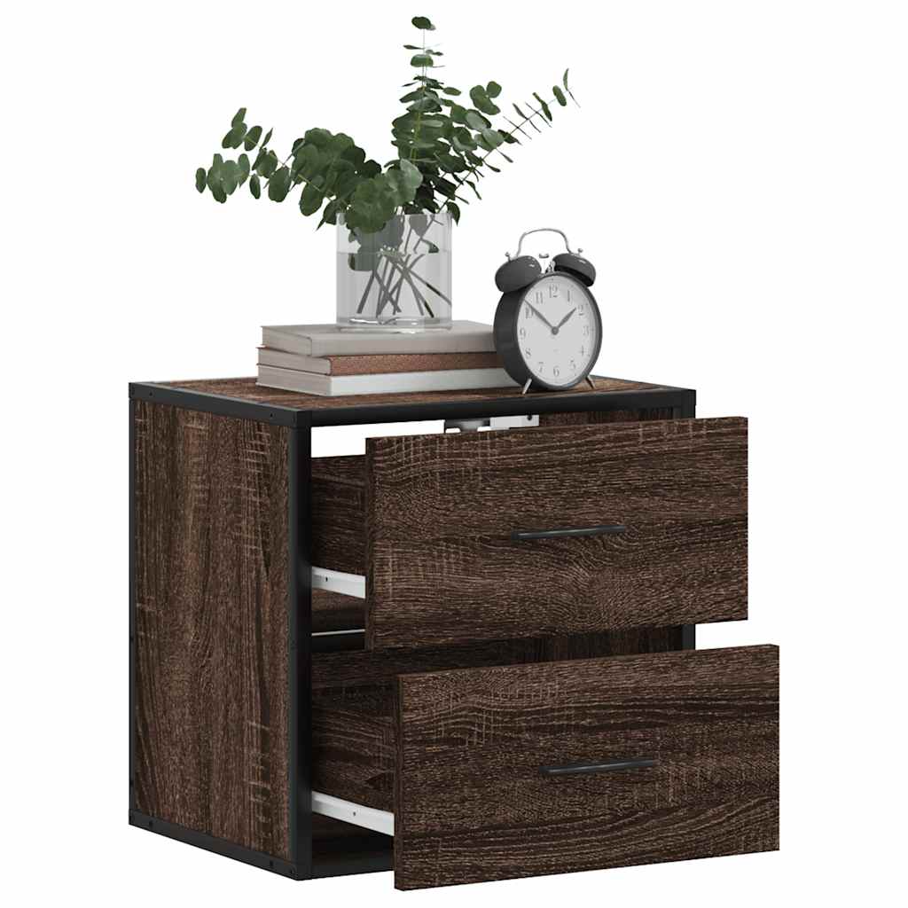 Wall-mounted Bedside Cabinets 2 pcs Brown Oak 40x31x39.5 cm