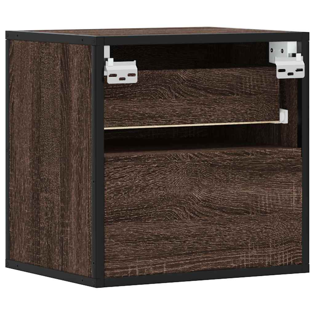 Wall-mounted Bedside Cabinets 2 pcs Brown Oak 40x31x39.5 cm