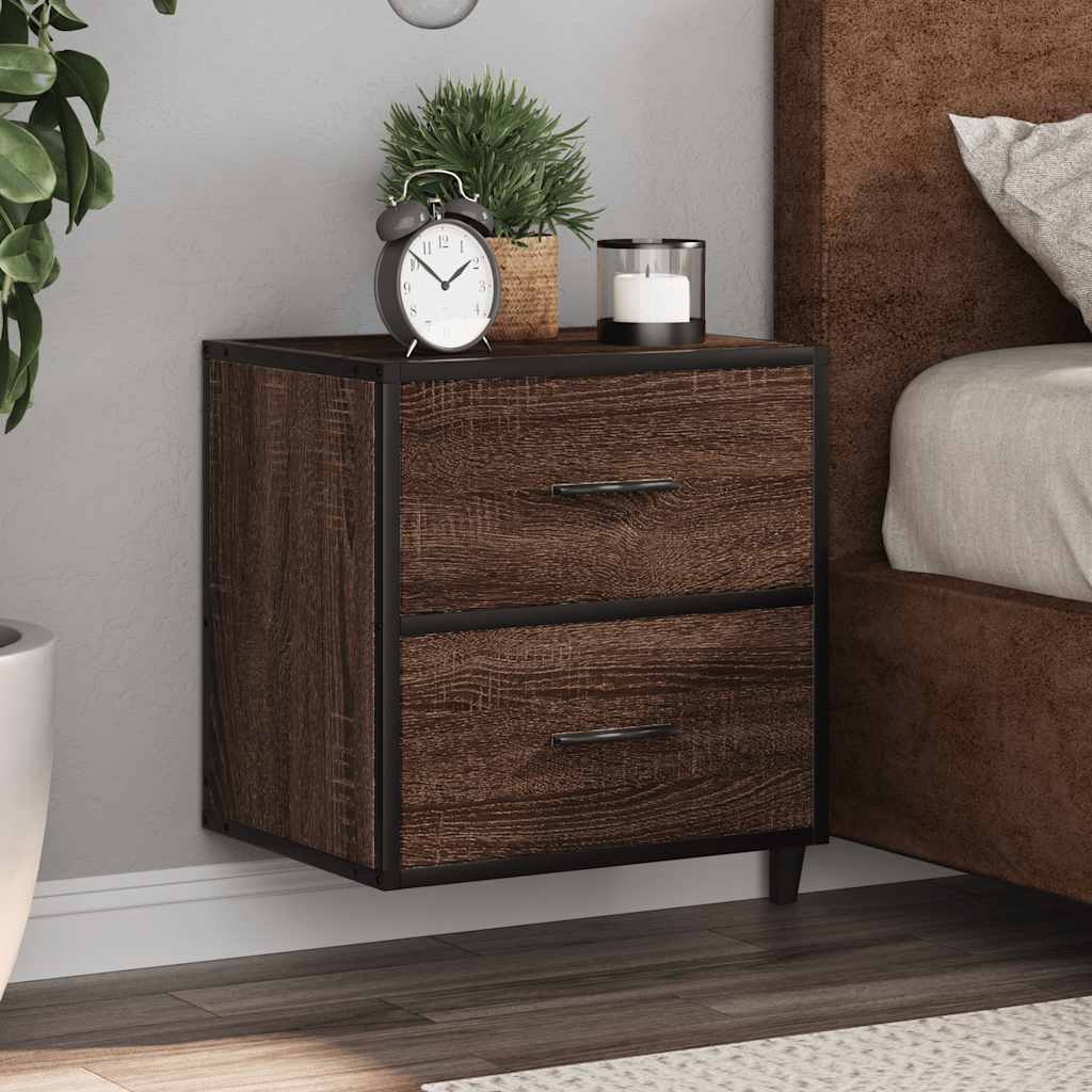 Wall-mounted Bedside Cabinets 2 pcs Brown Oak 40x31x39.5 cm