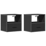 Wall-mounted Bedside Cabinets 2 pcs Black 40x31x39.5 cm