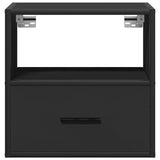 Wall-mounted Bedside Cabinets 2 pcs Black 40x31x39.5 cm