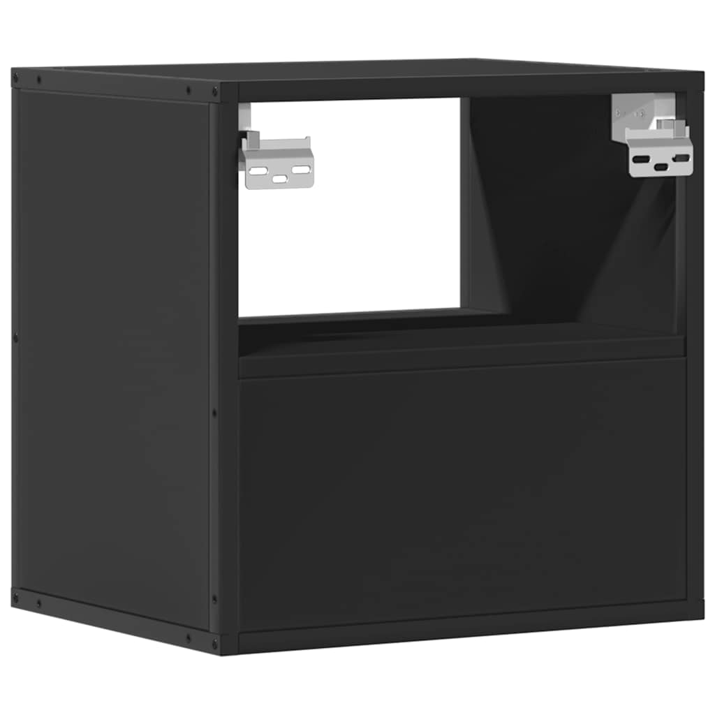 Wall-mounted Bedside Cabinets 2 pcs Black 40x31x39.5 cm