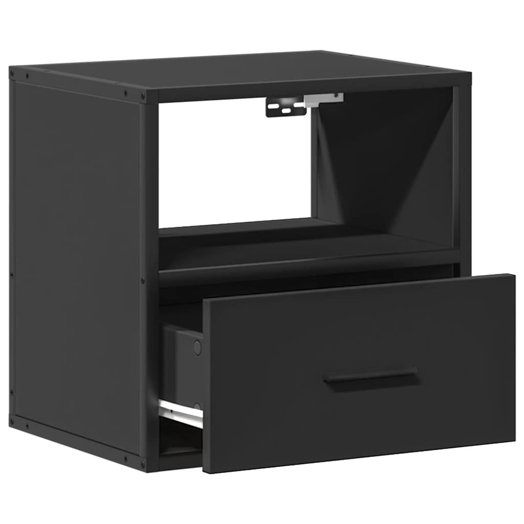 Wall-mounted Bedside Cabinets 2 pcs Black 40x31x39.5 cm