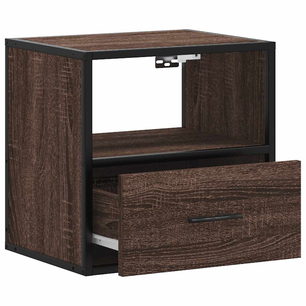 Wall-mounted Bedside Cabinets 2 pcs Brown Oak 40x31x39.5 cm