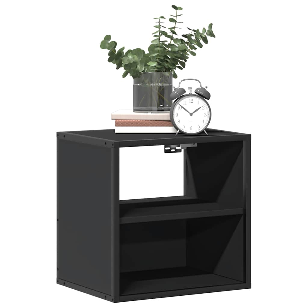 Wall-mounted Bedside Cabinets 2 pcs Black 40x31x39.5 cm