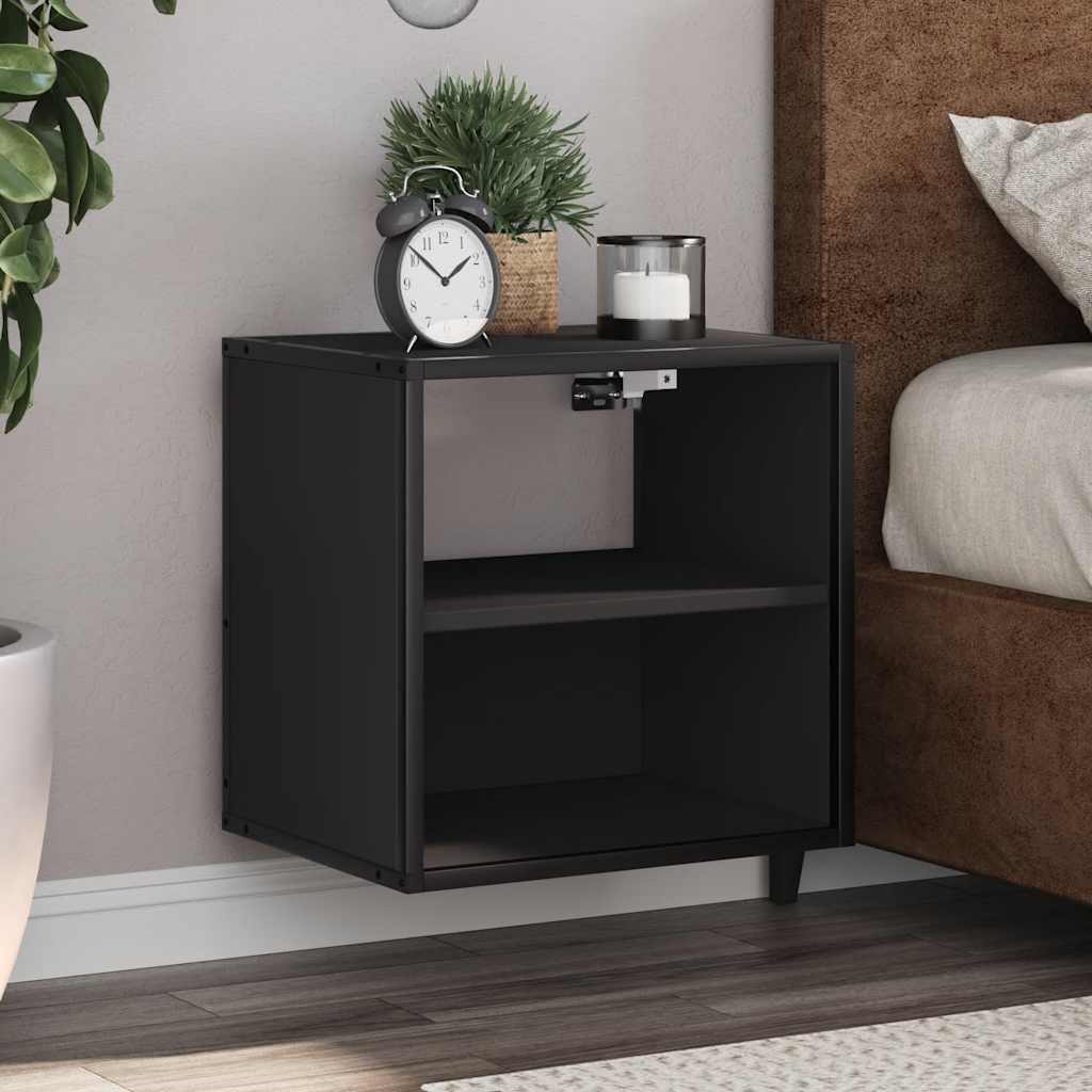 Wall-mounted Bedside Cabinets 2 pcs Black 40x31x39.5 cm