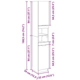 Bathroom Cabinet Sonoma Oak 32x34x188.5 cm Engineered Wood