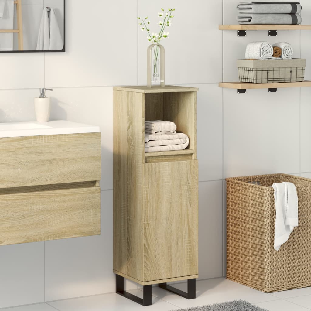 Bathroom Cabinet Sonoma Oak 30x30x100 cm Engineered Wood