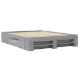 Bed Frame without Mattress Grey Sonoma 150x200 cm King Size Engineered Wood