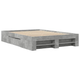 Bed Frame without Mattress Concrete Grey 140x200cm Engineered Wood