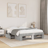 Bed Frame without Mattress Concrete Grey 140x200cm Engineered Wood