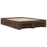 Bed Frame without Mattress Brown Oak 135x190 cm Double Engineered Wood