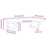 Basin Shelf Wall Mounted Steel and Solid Wood Beech