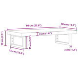 Basin Shelf Wall Mounted Steel and Solid Wood Acacia