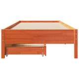 Bed Frame without Mattress Wax Brown 90x200 cm Solid Wood Pine