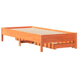 Bed Frame without Mattress Wax Brown 90x200 cm Solid Wood Pine