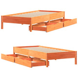 Bed Frame without Mattress Wax Brown 90x200 cm Solid Wood Pine