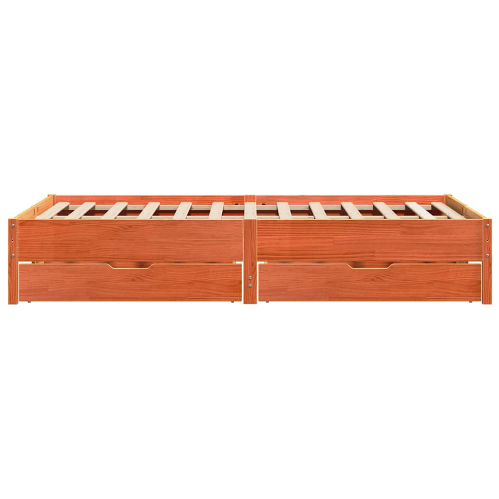 Bed Frame without Mattress Wax Brown 140x190 cm Solid Wood Pine