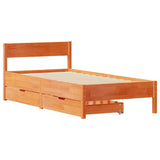 Bed Frame without Mattress Wax Brown 90x190 cm Single Solid Wood Pine