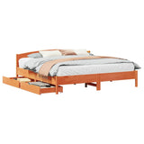 Bed Frame without Mattress Wax Brown 200x200 cm Solid Wood Pine