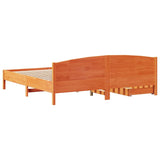 Bed Frame without Mattress Wax Brown 200x200 cm Solid Wood Pine