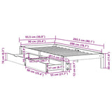 Bed Frame with Drawers without Mattress Wax Brown 90x200 cm