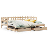 Daybed with Trundle and Drawers without Mattress 90x190 cm Single