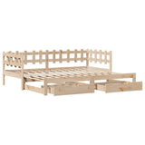 Daybed with Trundle and Drawers without Mattress 90x190 cm Single