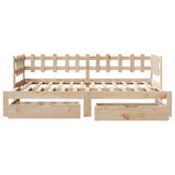 Daybed with Trundle and Drawers without Mattress 90x190 cm Single