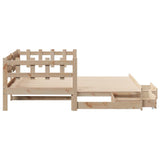 Daybed with Trundle and Drawers without Mattress 90x190 cm Single