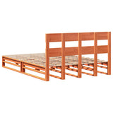 Bed Frame without Mattress Wax Brown 160x200 cm Solid Wood Pine