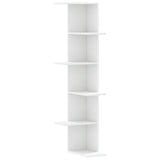 Wall Corner Shelf White 36.5x36.5x140 cm Engineered Wood