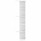 Wall Corner Shelf White 36.5x36.5x140 cm Engineered Wood