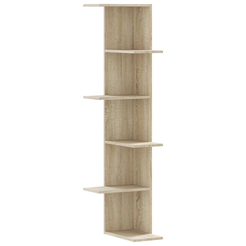 Wall Corner Shelf Sonoma Oak 36.5x36.5x140 cm Engineered Wood