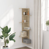 Wall Corner Shelf Sonoma Oak 36.5x36.5x140 cm Engineered Wood