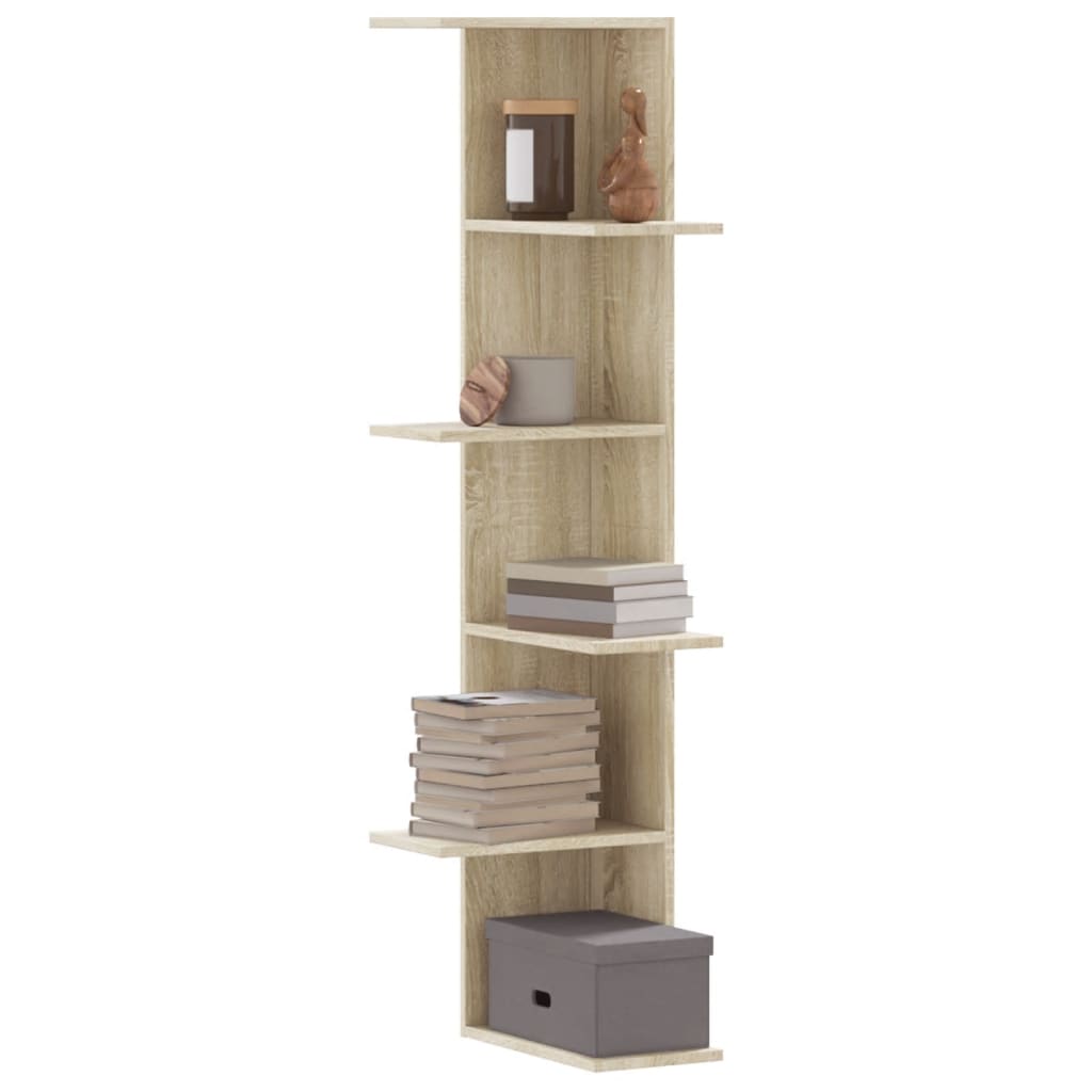 Wall Corner Shelf Sonoma Oak 36.5x36.5x140 cm Engineered Wood