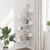 Wall Corner Shelf White 45x45x147 cm Engineered Wood