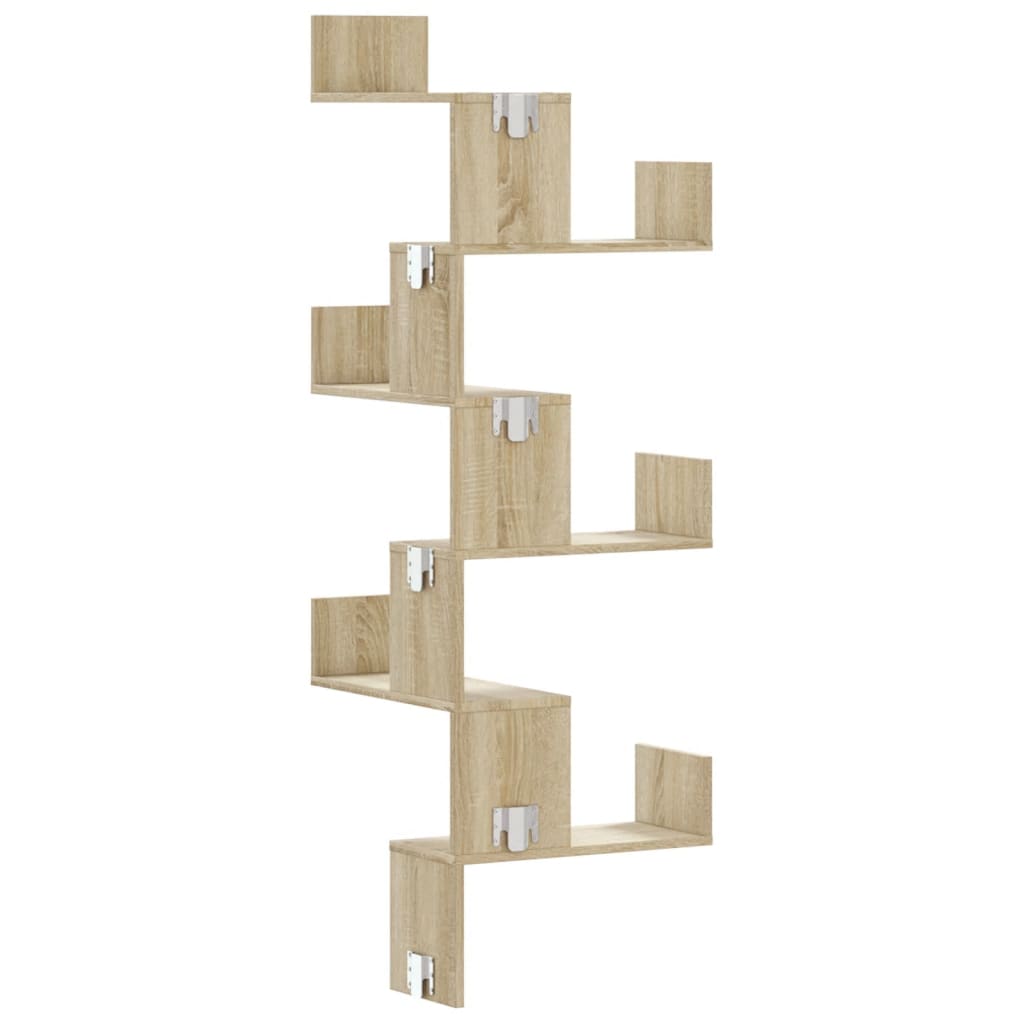 Wall Corner Shelf Sonoma Oak 45x45x147 cm Engineered Wood