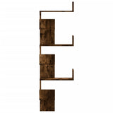 Wall Corner Shelf Smoked Oak 45x45x147 cm Engineered Wood