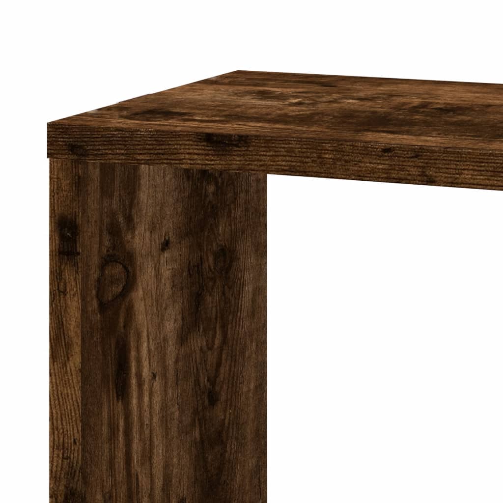 Wall Corner Shelf Smoked Oak 45x45x147 cm Engineered Wood