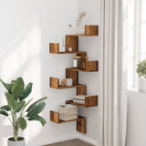 Wall Corner Shelf Old Wood 45x45x147 cm Engineered Wood