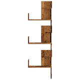 Wall Corner Shelf Old Wood 45x45x147 cm Engineered Wood