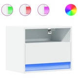 Wall-mounted Bedside Cabinets with LED Lights 2 pcs White