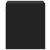 Wall-mounted Bedside Cabinet with LED Lights Black