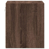 Wall-mounted Bedside Cabinet with LED Lights Brown Oak